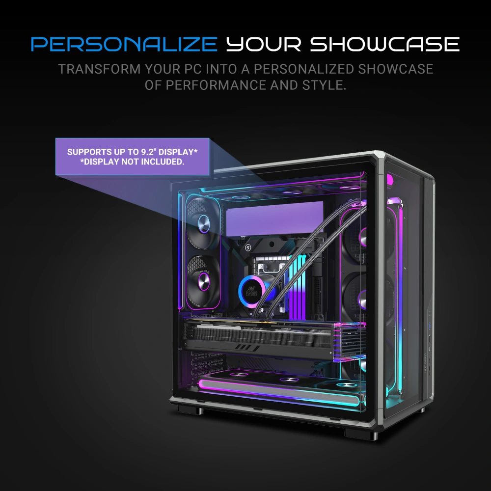 Ant Esports Gaming Cabinet Crystal x8 Frame Black view 2